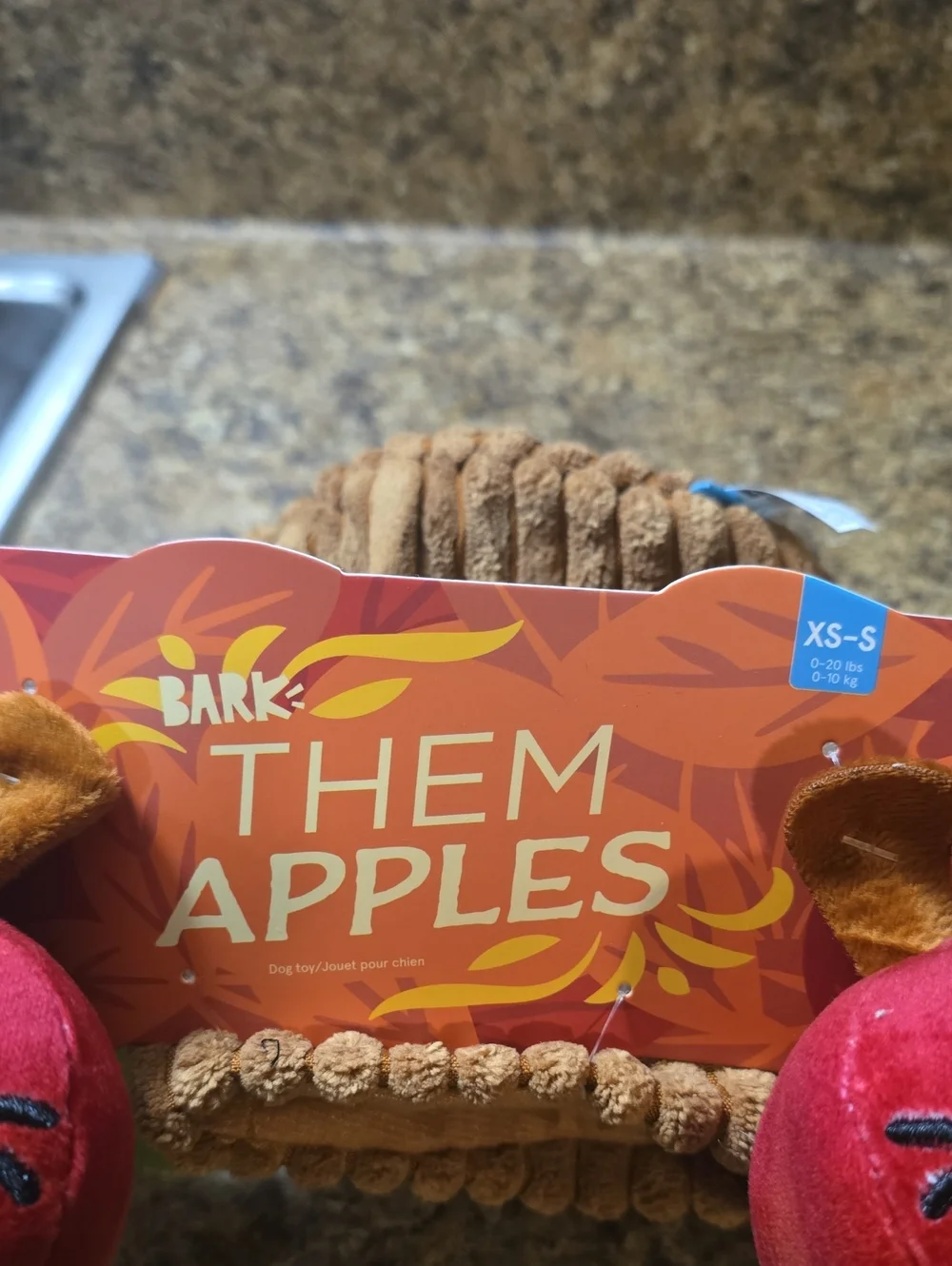Bark Them Apples Plush Dog Toy NWT Size XS-S 0-20 Pounds